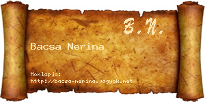 Bacsa Nerina névjegykártya
